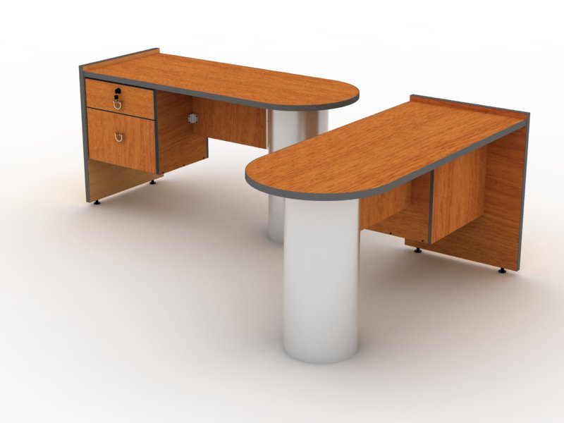 escritorio peninsular 150 x 60 cm con cajonera status