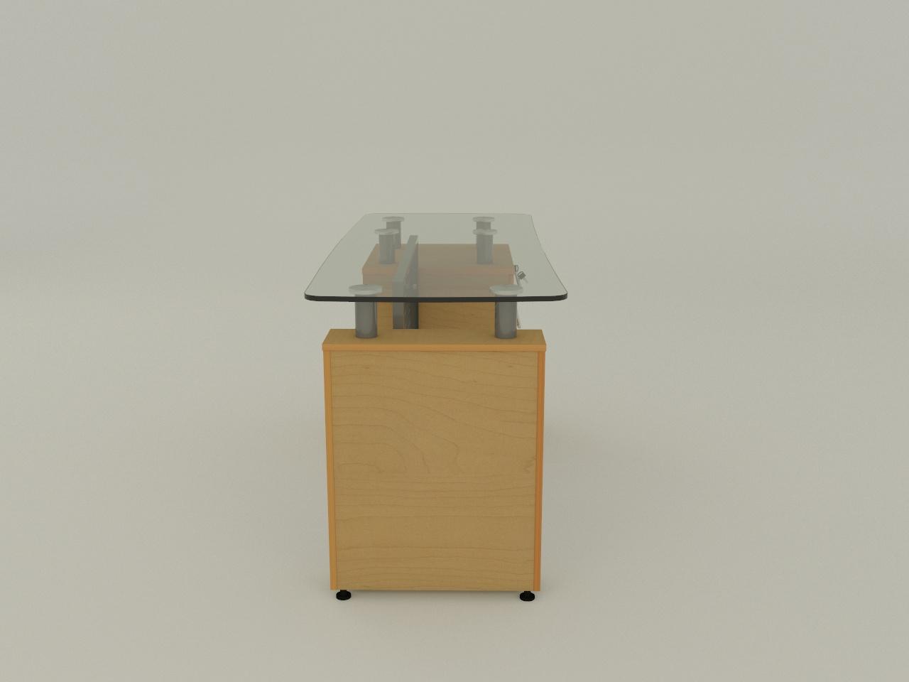 escritorio boston sop 150mm 150 x 60 cm cub cristal 12mm y pedestal
