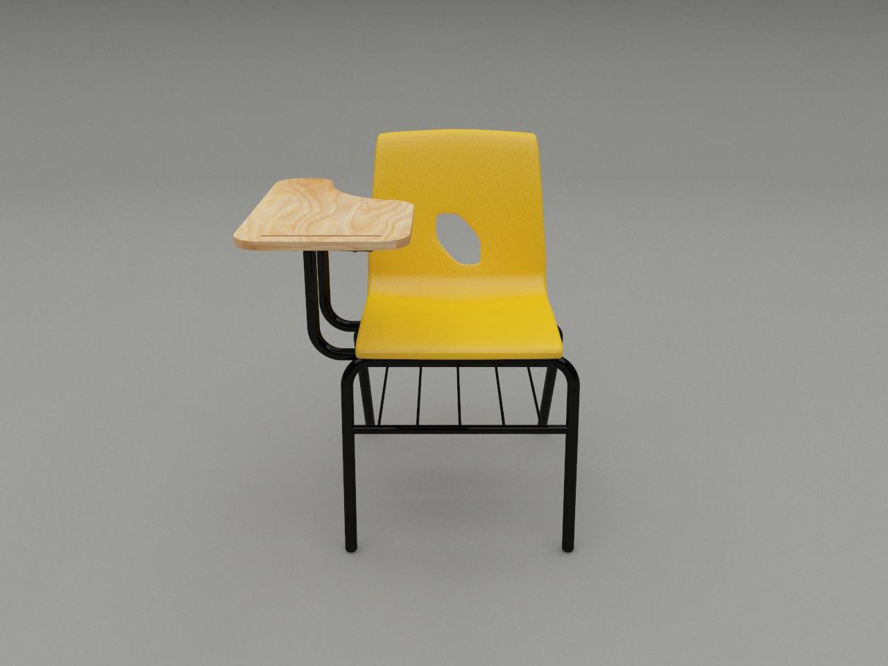 silla de paleta concha plastica color amarilla paleta de triplay