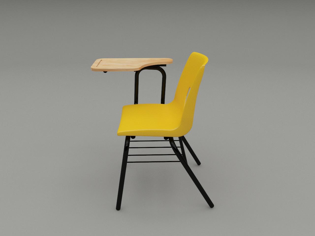 silla de paleta concha plastica color amarilla paleta de triplay