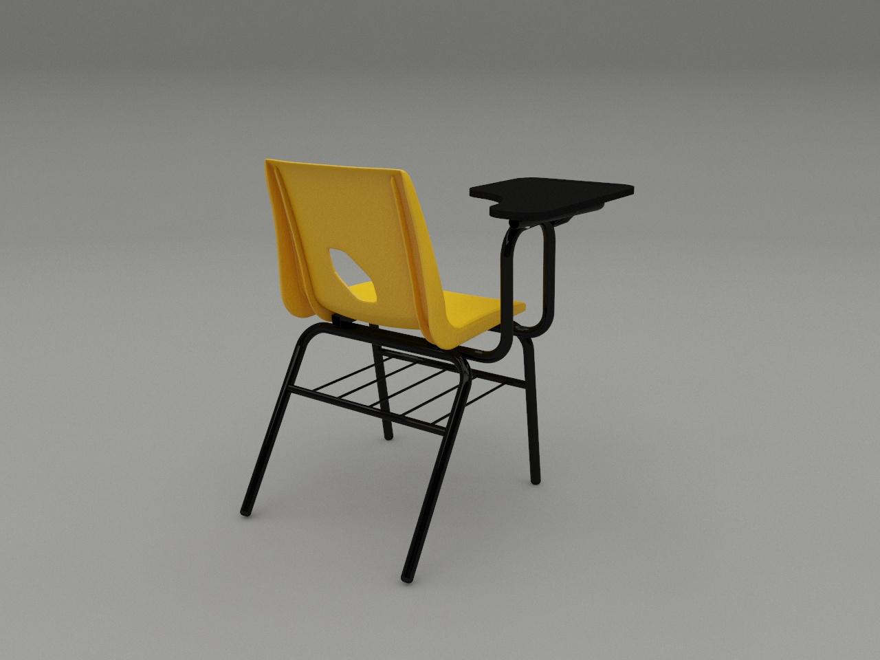 silla de paleta concha plastica color amarilla paleta triformi 15 mm