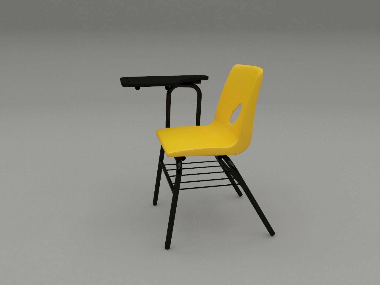 silla de paleta concha plastica color amarilla paleta triformi 15 mm