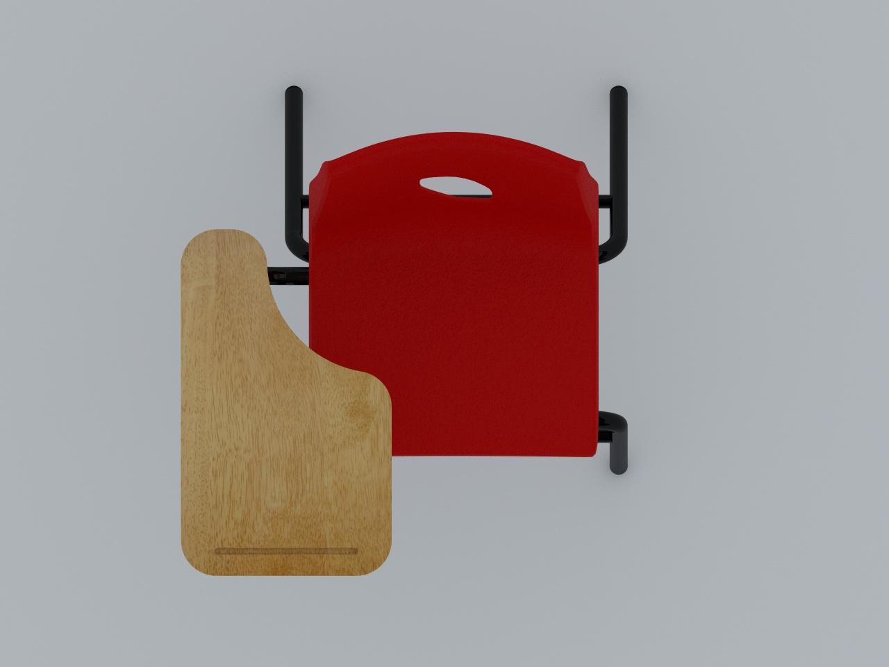 silla de paleta concha plastica color rojo paleta de triplay